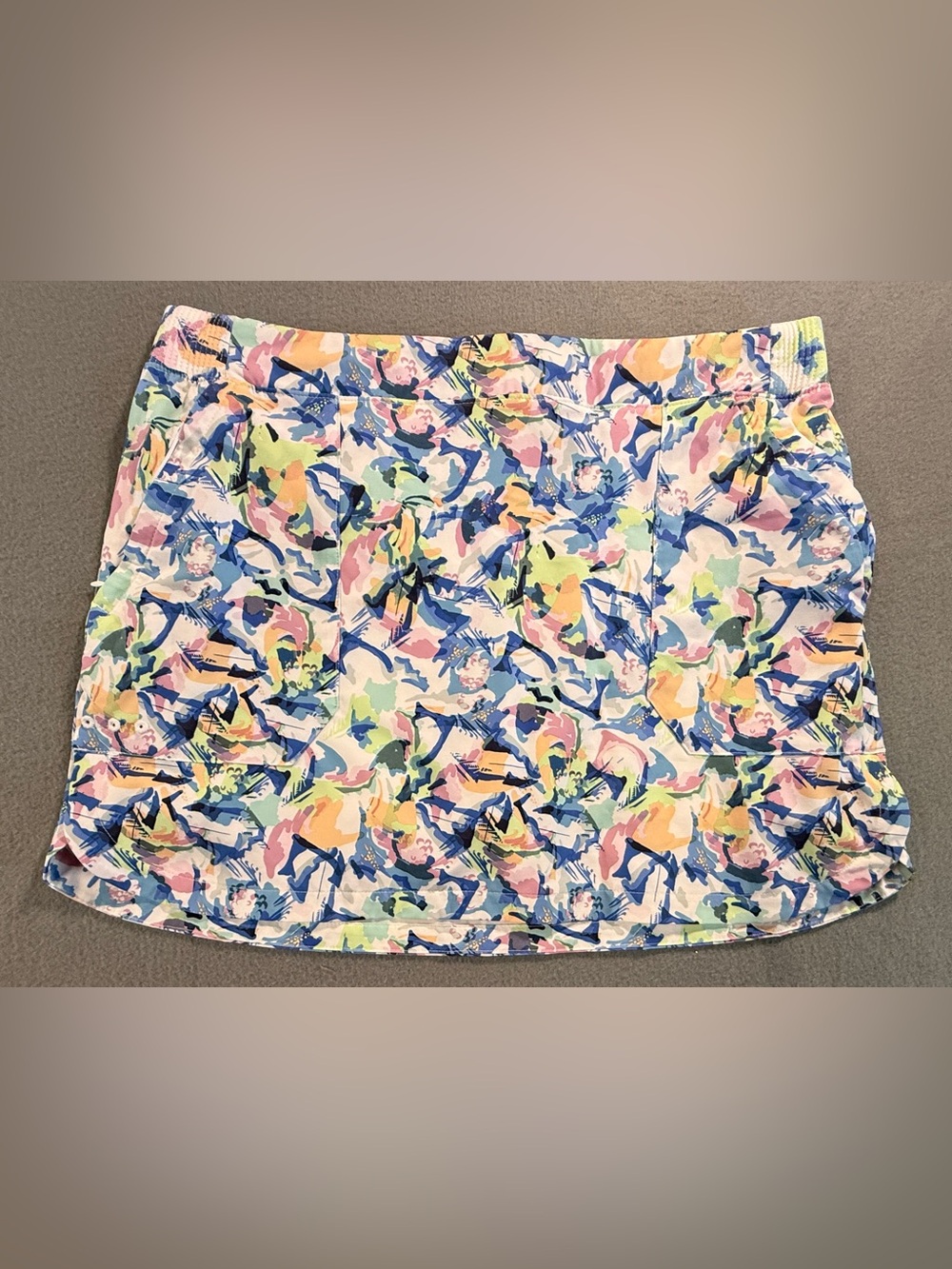 Columbia Multicolor Abstract Print Midi Skort